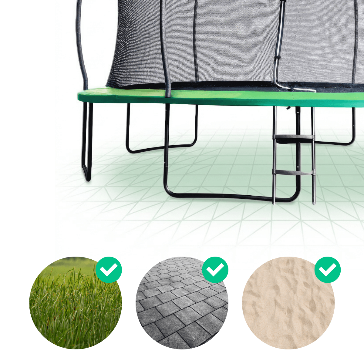 Trampolina ogrodowa dla dzieci 14 FT / 427 cm Kangaroo PRO DrFit z siatką i drabinką 2._cechy_DF-TR-KO-14FT4