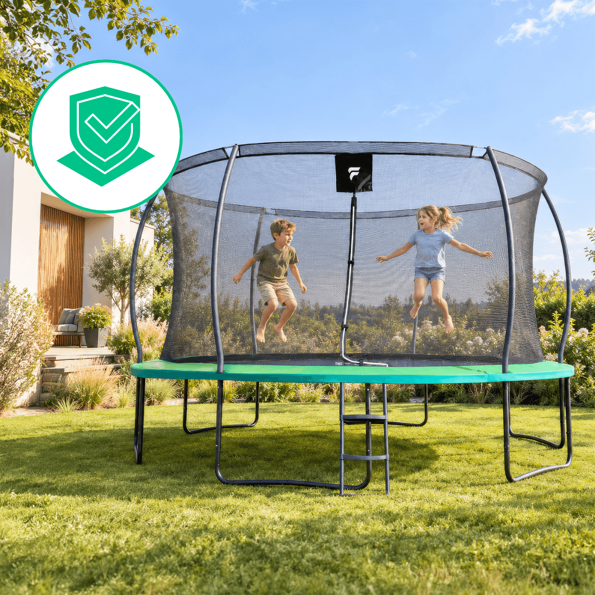 Trampolina ogrodowa dla dzieci 14 FT / 427 cm Kangaroo PRO DrFit z siatką i drabinką 2._cechy_DF-TR-KO-14FT6