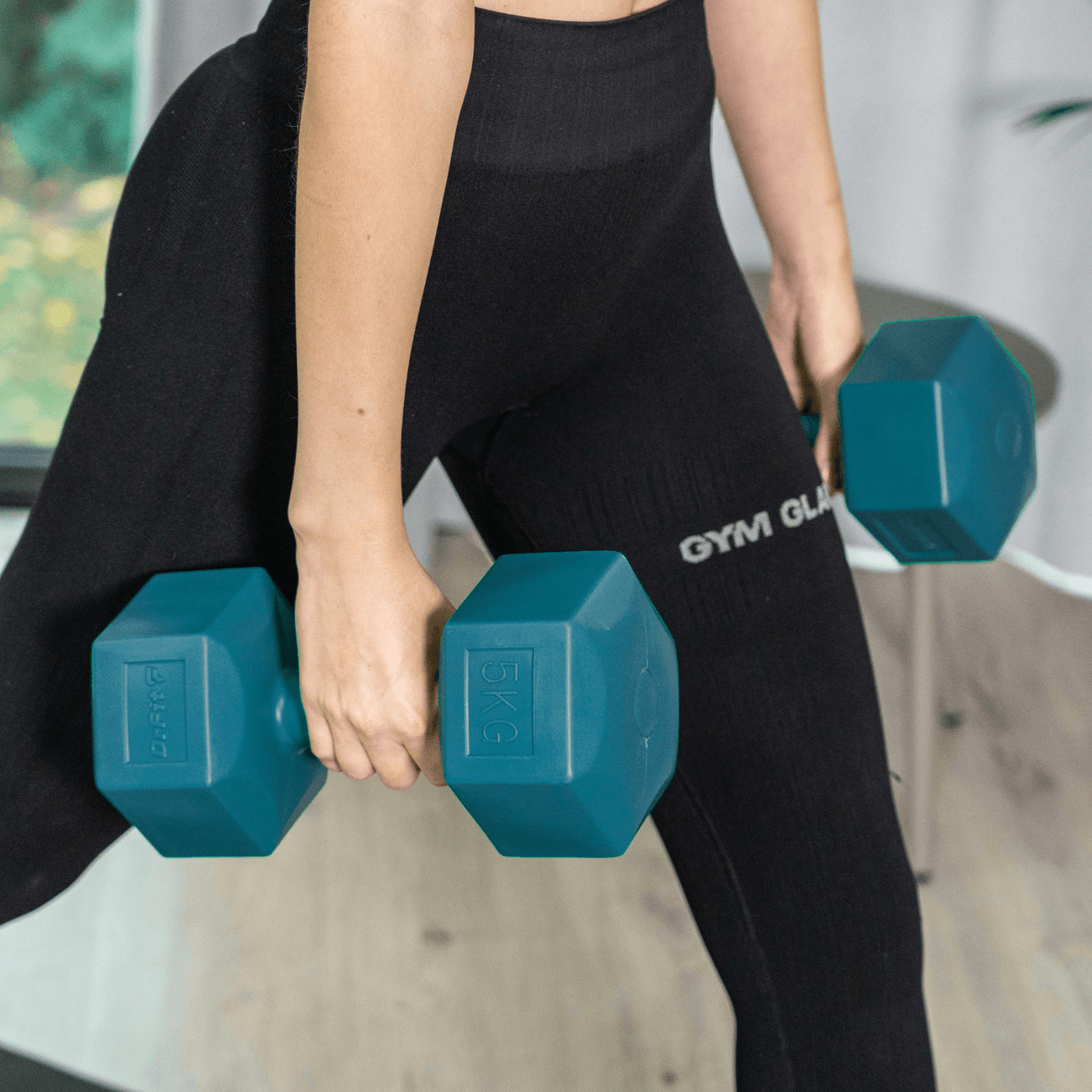 Hantle DrFit 2x5 kg zielone do treningu fitness