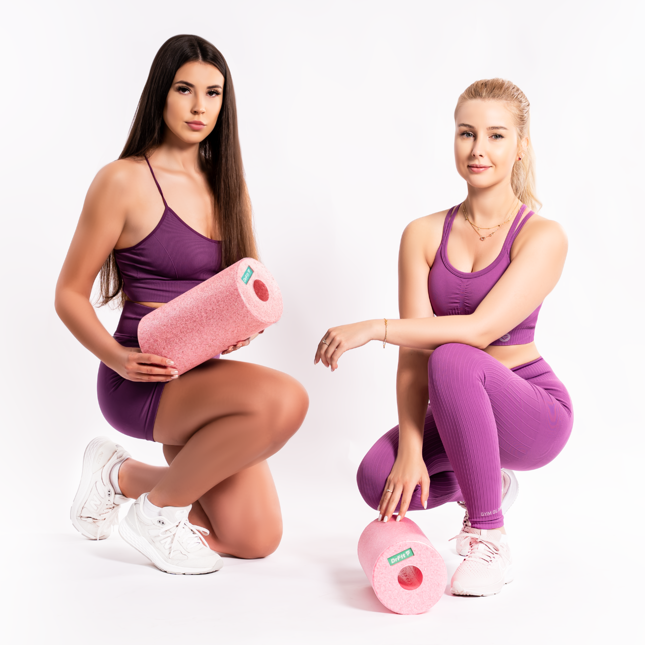DrFit Travel roller do masażu i rehabilitacji gładki różowy ø 15 x 30 cm rozowe
